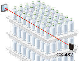 Detecting plastic bottles stacked on pallets