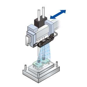 樹脂成形品搬送中の除電
