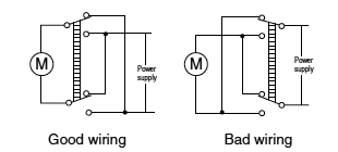 Example of 1-pole motor reverse rotation circuit