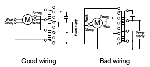 Example of single-phase induction motor (capacitor) strong-weak switching circuit