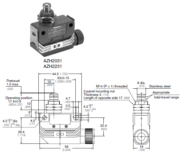 Panel mount push plunger