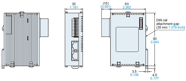 AFP0HM4N AFP0HM8N Dimensions