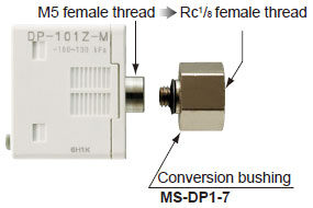 Rc1/8 conversion bushing is available.
