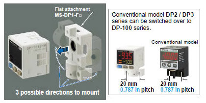 Flat installation on the wall by shifting the direction of the pressure port