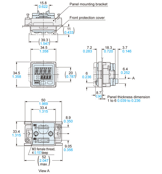 MS-DP1-2 MS-DP1-3 Horizontal mounting