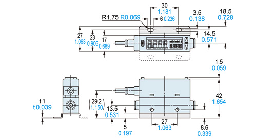 Mounting drawing with FM-252-4
