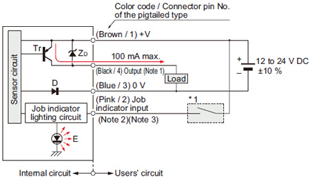 PNP output type I/O circuit diagram