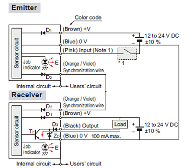 NPN output type I/O circuit diagram