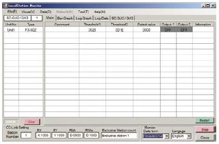 List of information about connected sensors