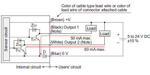 NPN output type I/O circuit diagram