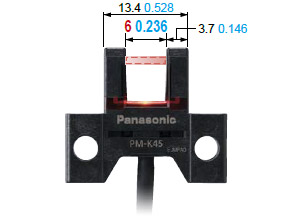 Ample beam emitting / receiving distance of 6 mm 0.236 in