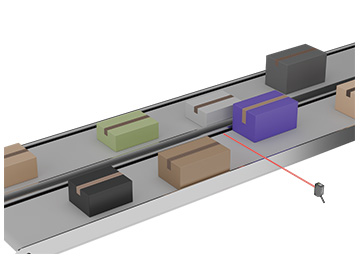 Detection of packages transported on conveyor