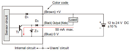 NPN output type I/O circuit diagram