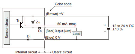 PNP output type I/O circuit diagram