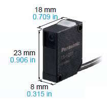 Our smallest unit is smaller in every dimension at just W8 × H23 × D18 mm W0.315 × H0.906 × D0.709 in (excluding indicators).