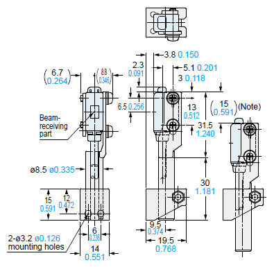 MS-EXL2-4 Assembly dimensions