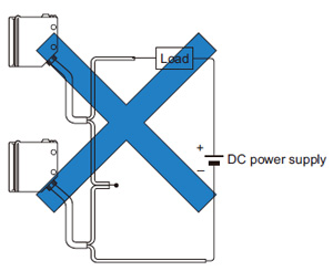 Do not connect sensors in series (AND circuit).