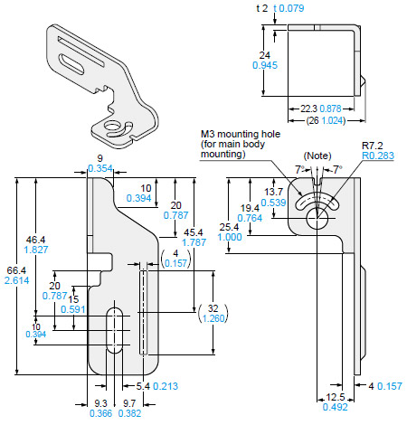 MS-SF4BC-6 Side mounting bracket