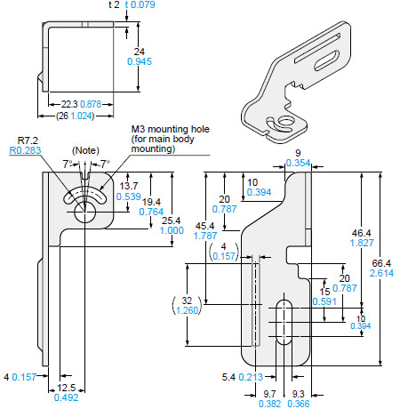 MS-SF4BC-6 Side mounting bracket