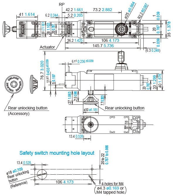 When using horizontal mounting / straight actuator (SG-K21)