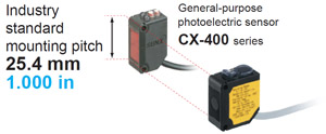 Industry standard mounting pitch [Sensor head]